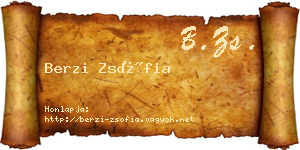 Berzi Zsófia névjegykártya